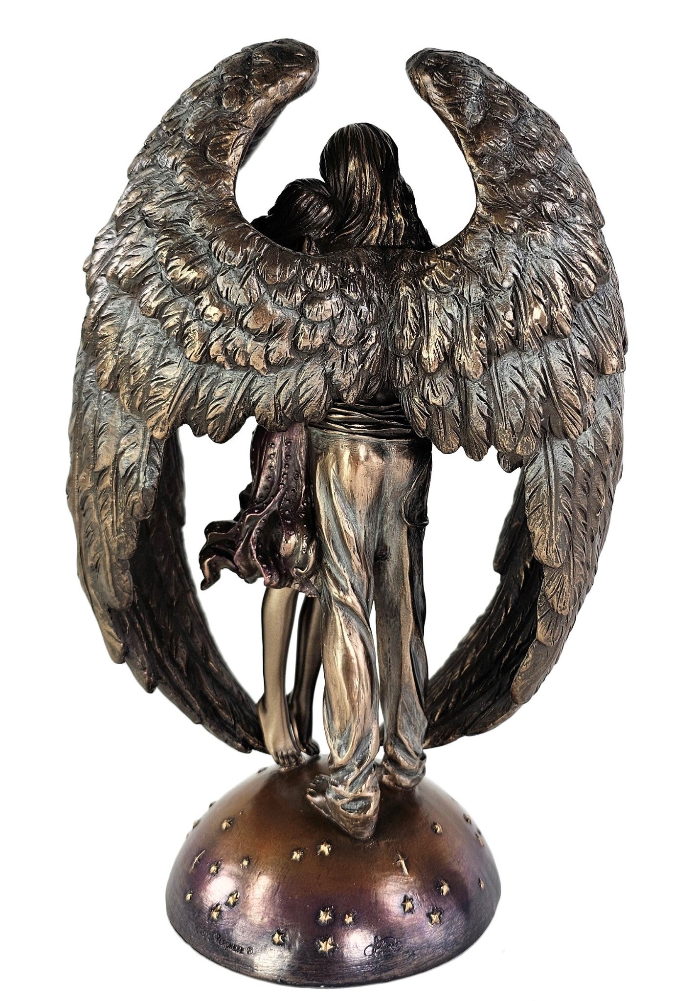9 3/4" Guardian Angel by Selina Fenech Antique Bronze Finish Statue
