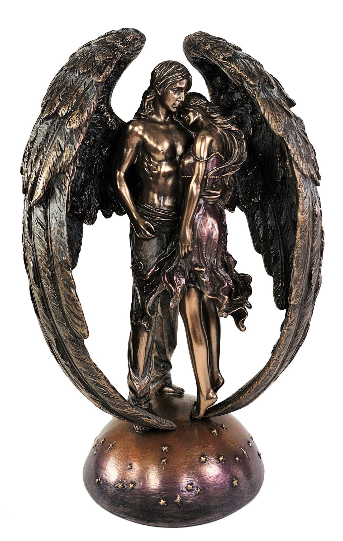 9 3/4" Guardian Angel by Selina Fenech Antique Bronze Finish Statue