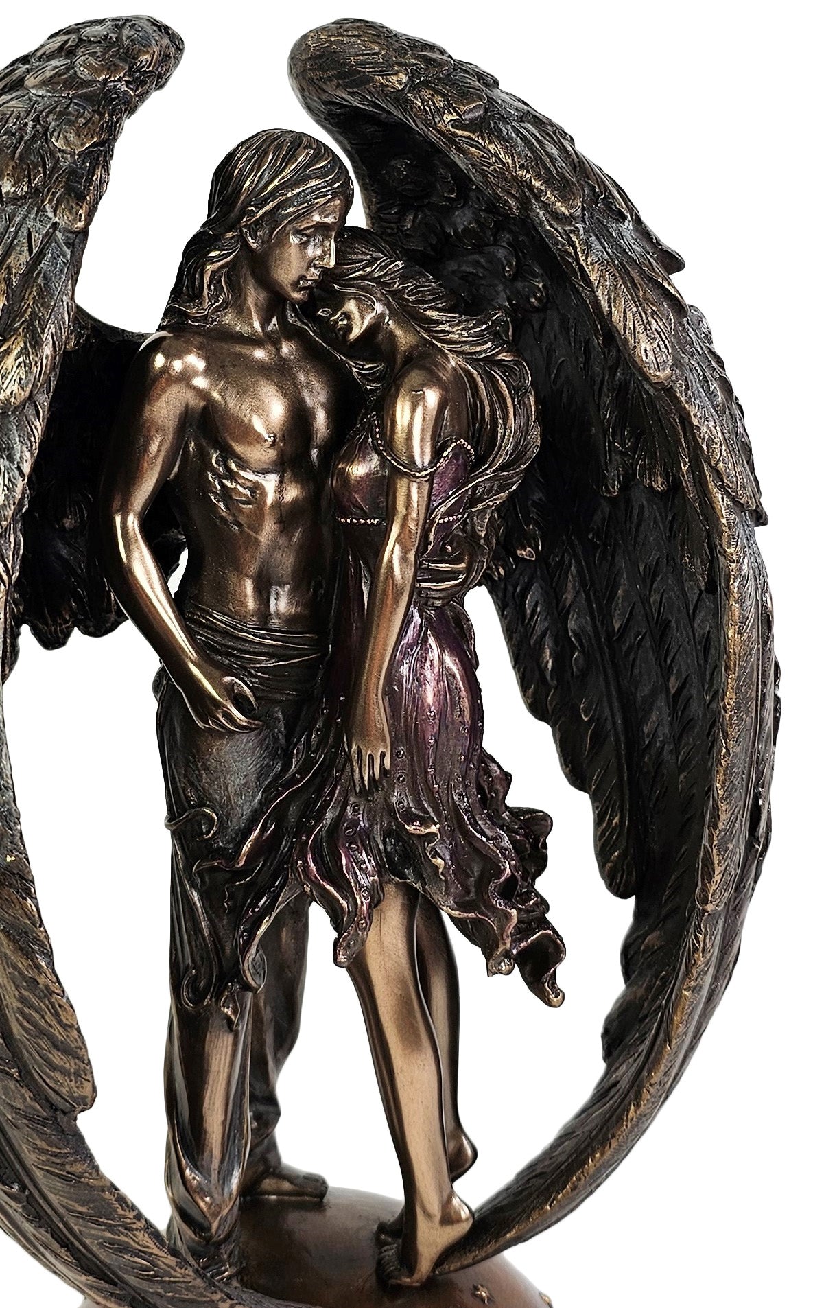 9 3/4" Guardian Angel by Selina Fenech Antique Bronze Finish Statue