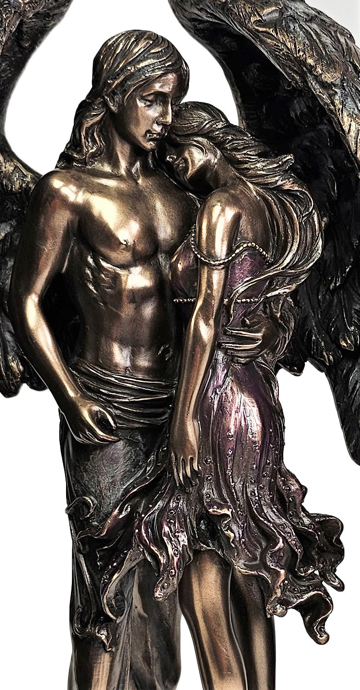 9 3/4" Guardian Angel by Selina Fenech Antique Bronze Finish Statue