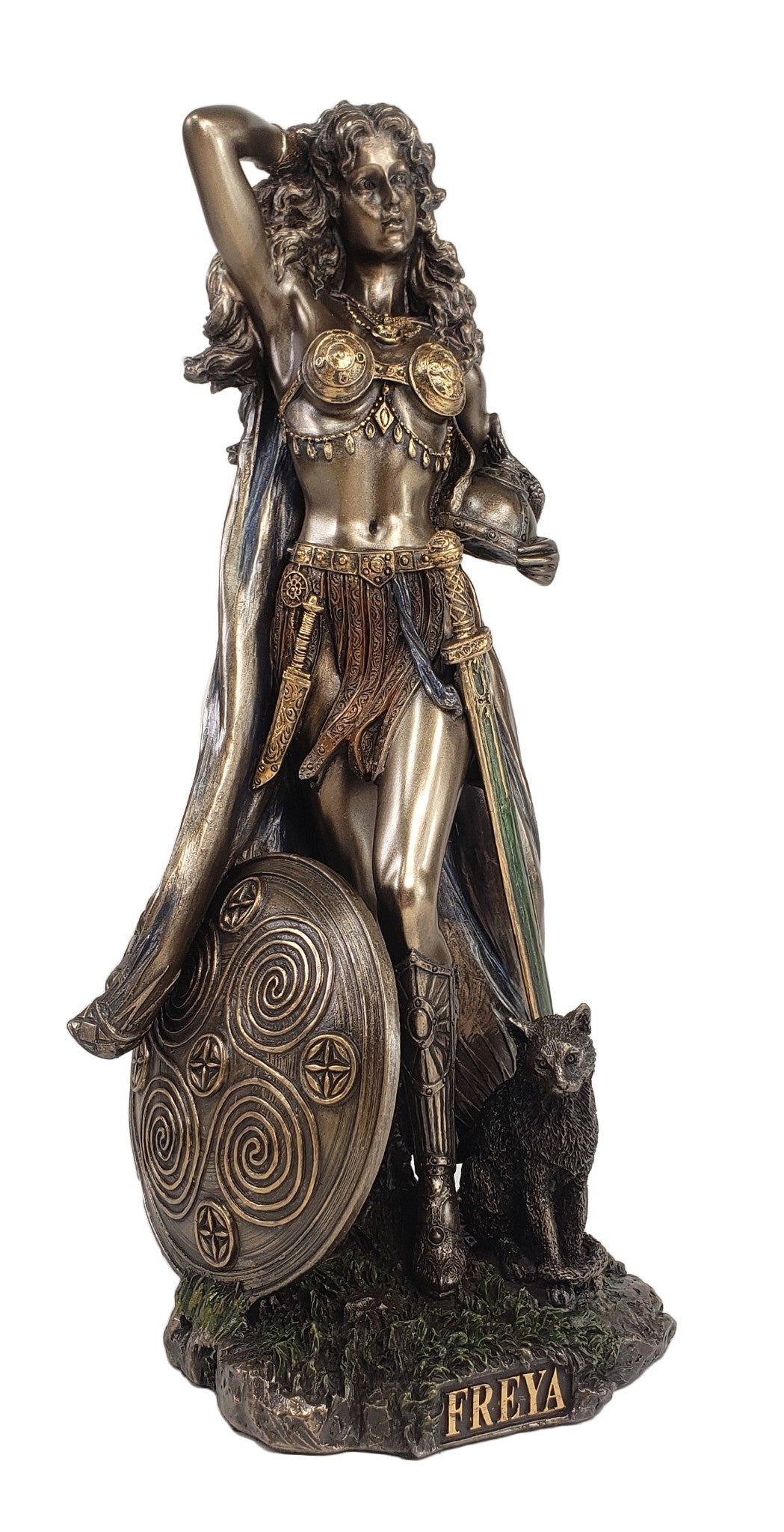 10" Freya Freyja Viking Norse Mythology Goddess of Love Bronze Color Statue