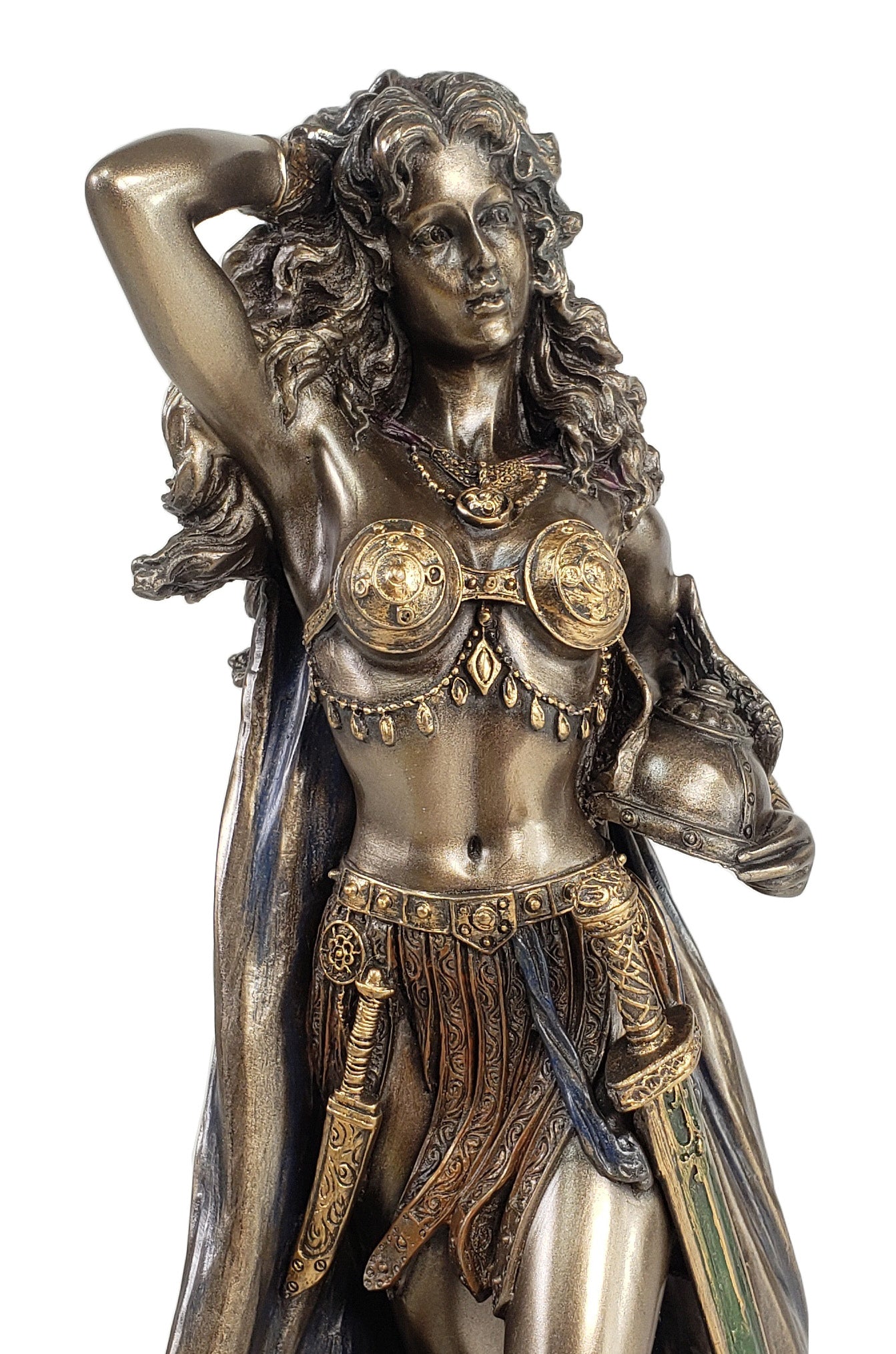 10" Freya Freyja Viking Norse Mythology Goddess of Love Bronze Color Statue