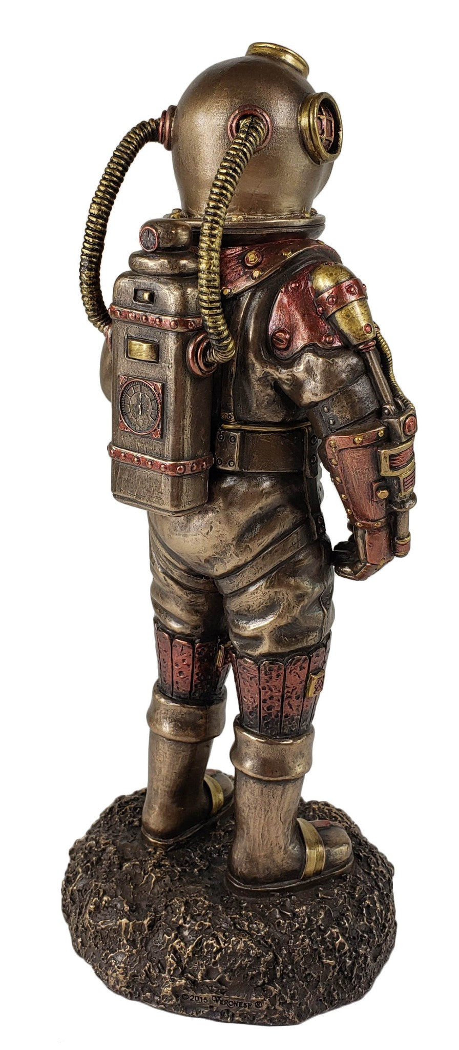 Steampunk Skeleton Diver in Diving Bell Helmet Suit Statue LED Table Night Light