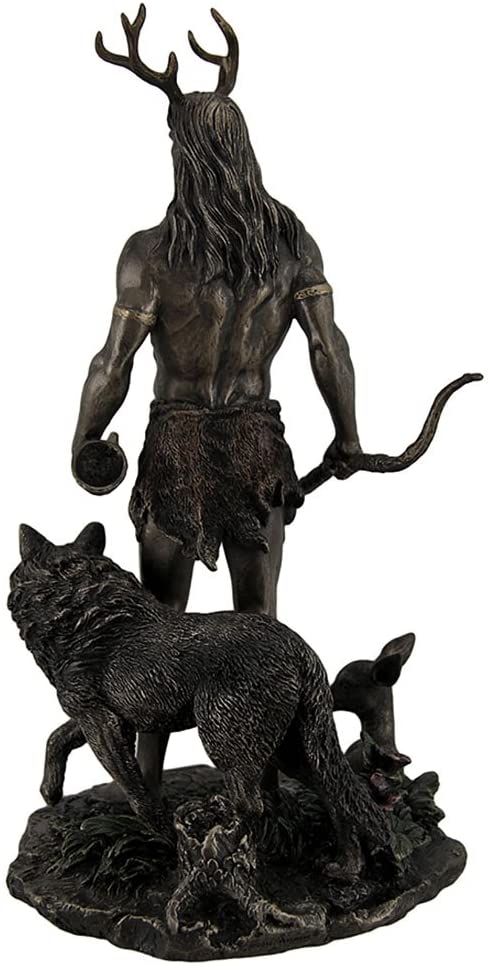 Herne The Hunter God of the Wild Hunt Pagan Ghost Statue Antique Bronze Color