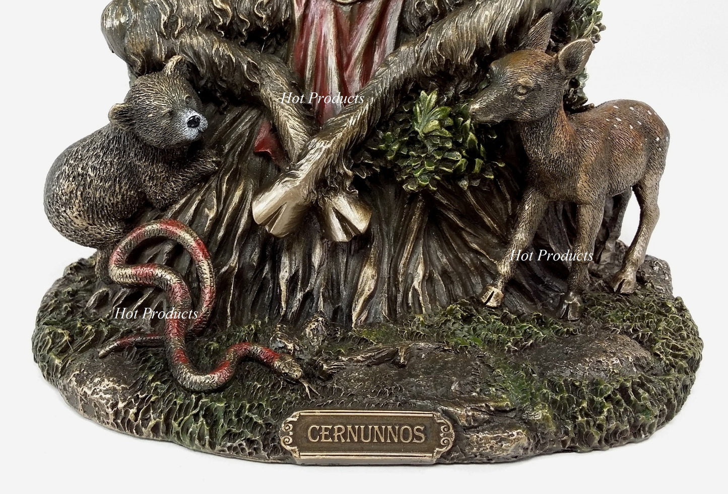 Cernunnos Celtic Horned God of Animals Sitting Statue Sculpture Bronze Finish