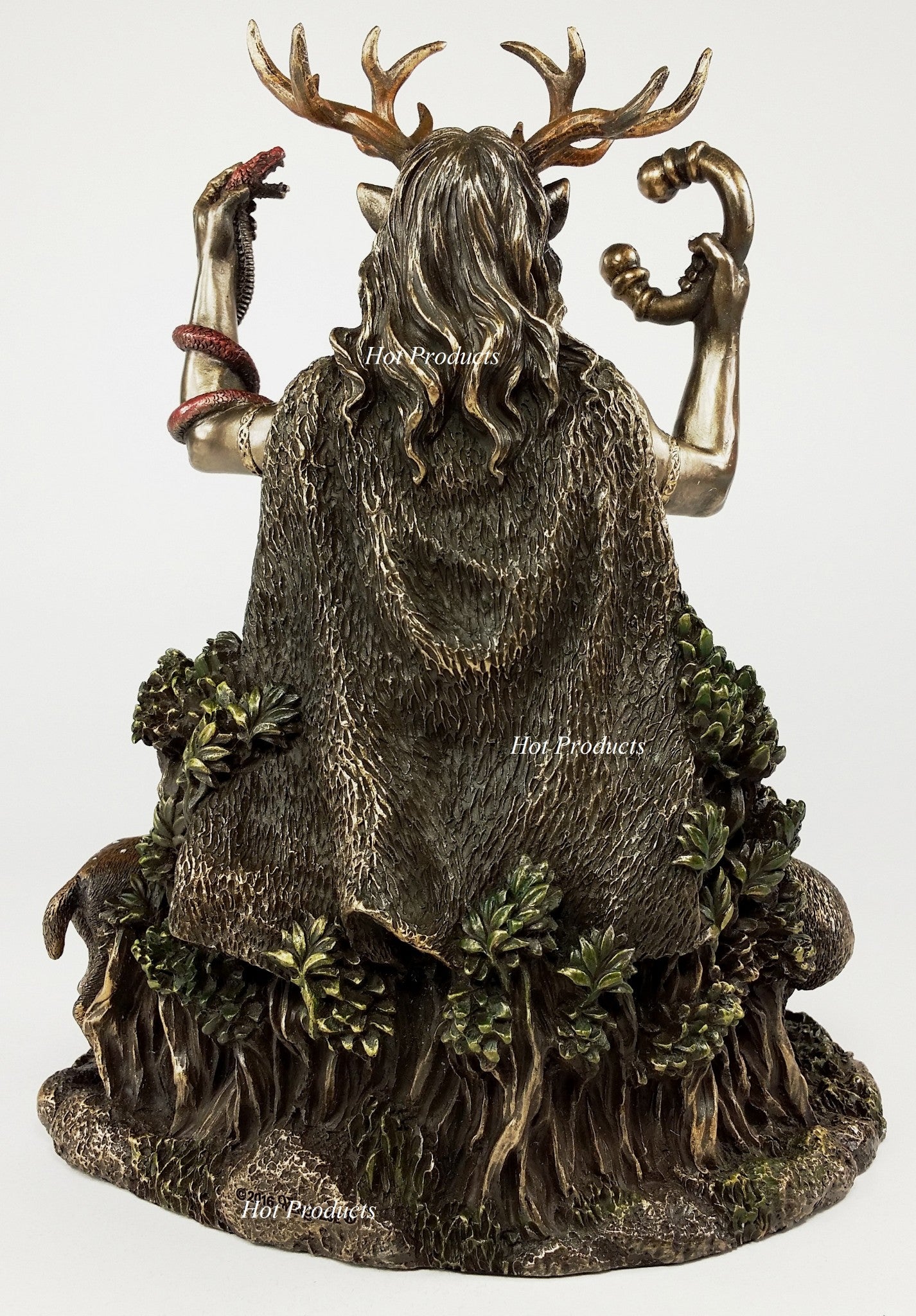 Cernunnos Celtic Horned God of Animals Sitting Statue Sculpture Bronze Finish