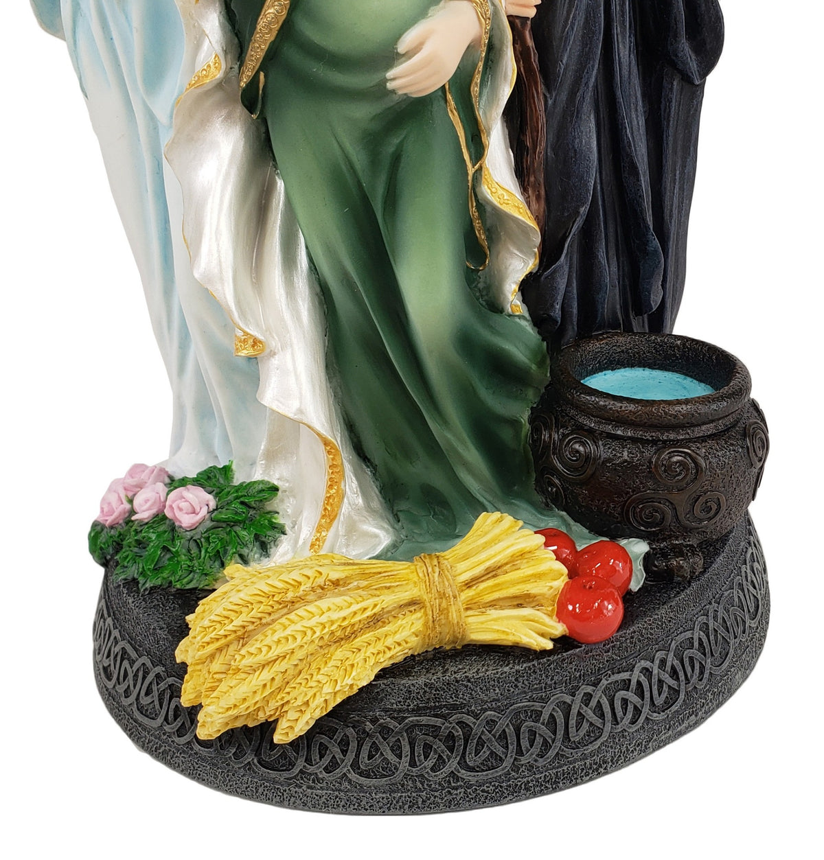 Veronese Celtic Triple Goddess Maiden, Mother Danu and Crone Statue Hand Painted