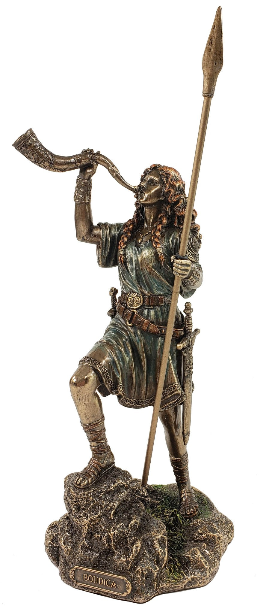 10 1/2 Inch Boudica Viking Celtic Warrior Queen of Iceni Statue Bronze Color