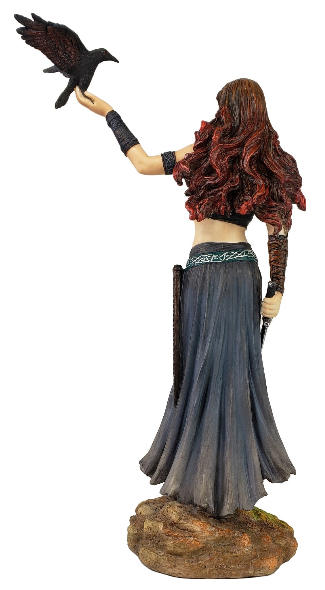 11" Morrigan Celtic Raven Goddess of War and Death Statue Color Hand Painted