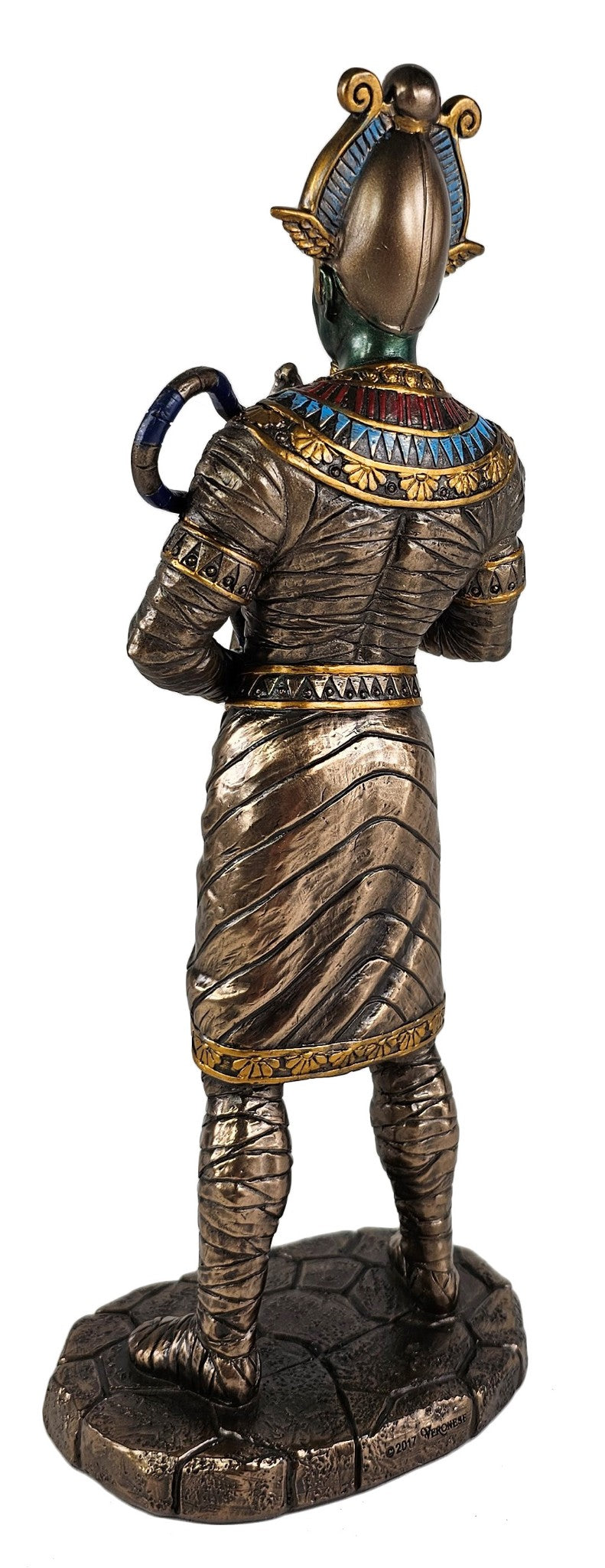 10 3/8 Egyptian Osiris God of Dead Afterlife W Flail & Crook Statue Bronze Color