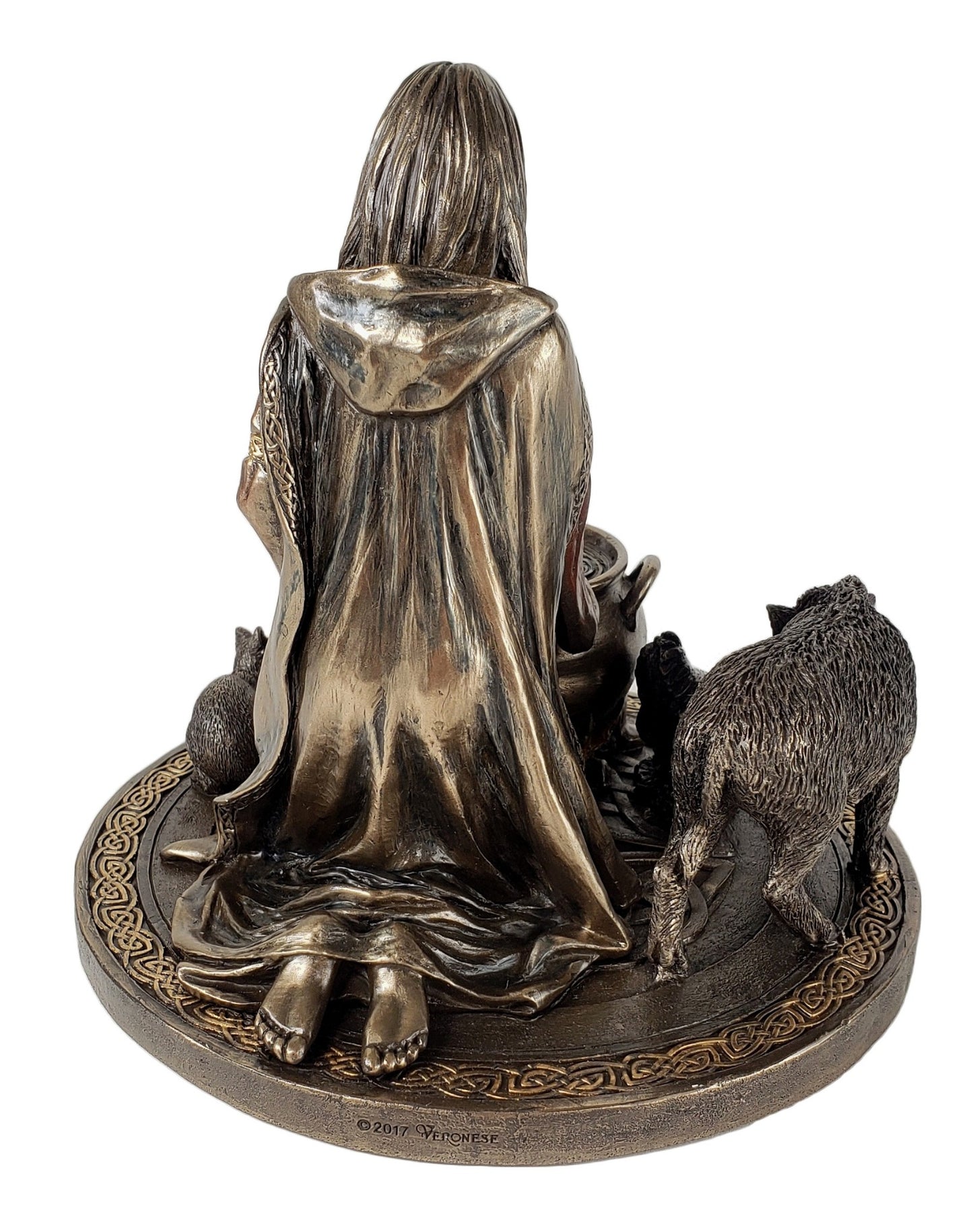 Veronese Celtic Sorceress Ceridwen Witch Goddess of Creation Statue Bronze Finis