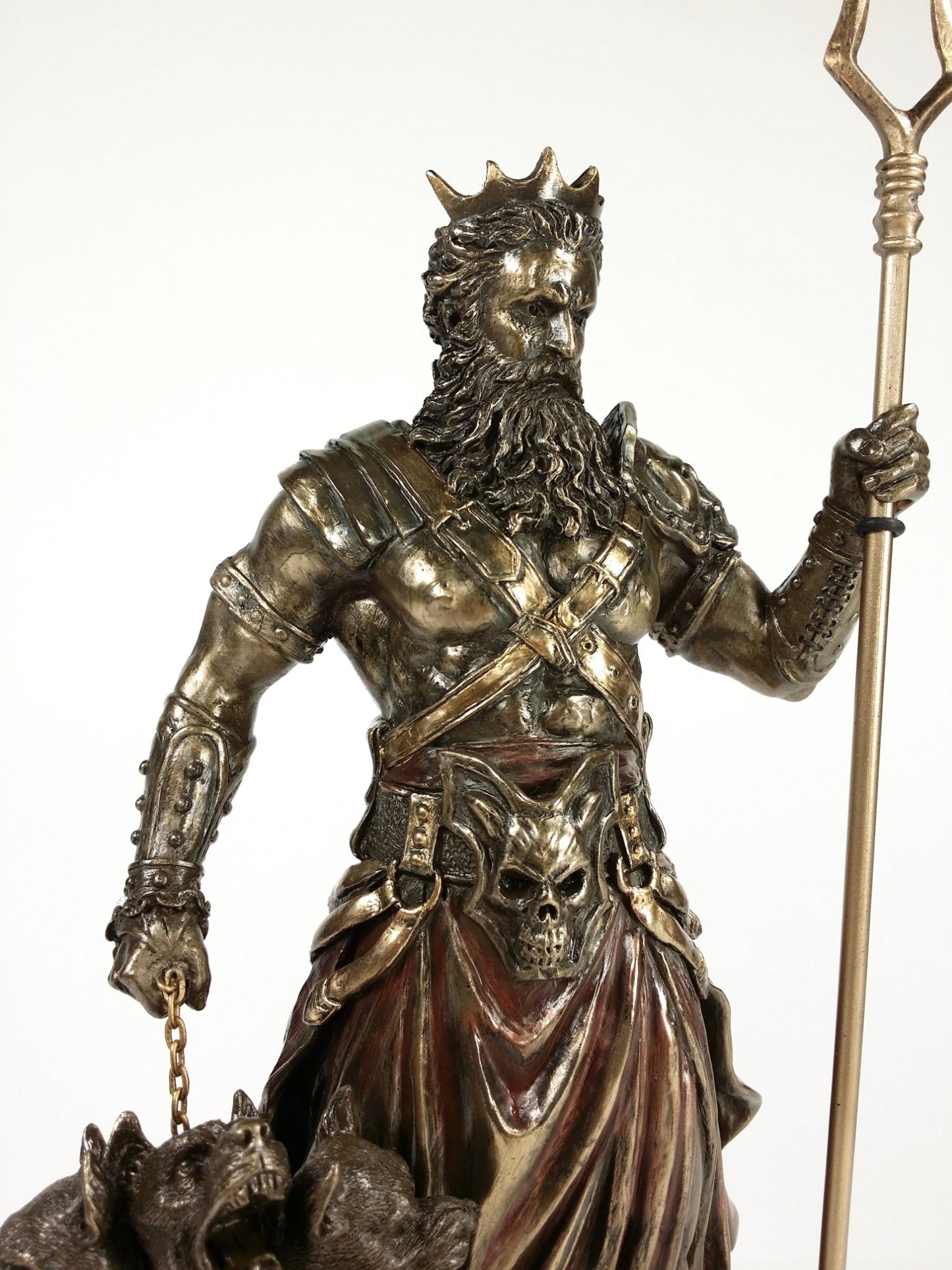 HADES Standing With CERBERUS Greek Mythology Underworld God Statue Bronze Color