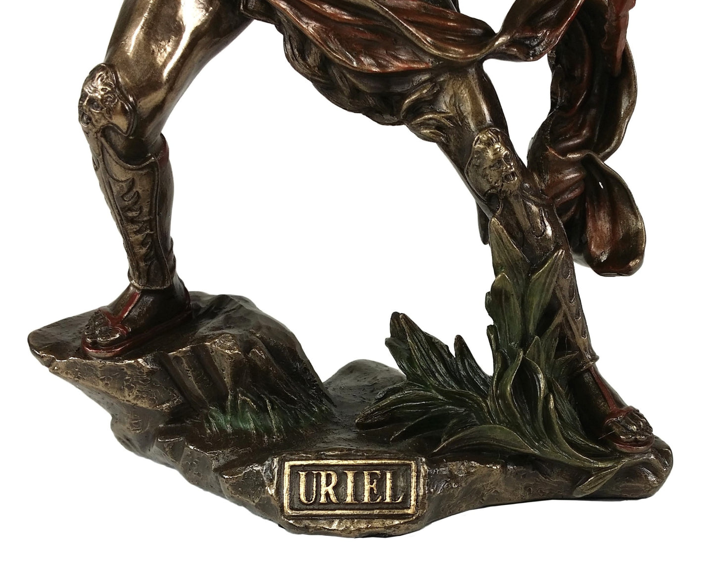 9.5" Saint Uriel ARCHANGEL W Crossbow Statue Sculpture Antique Bronze Color