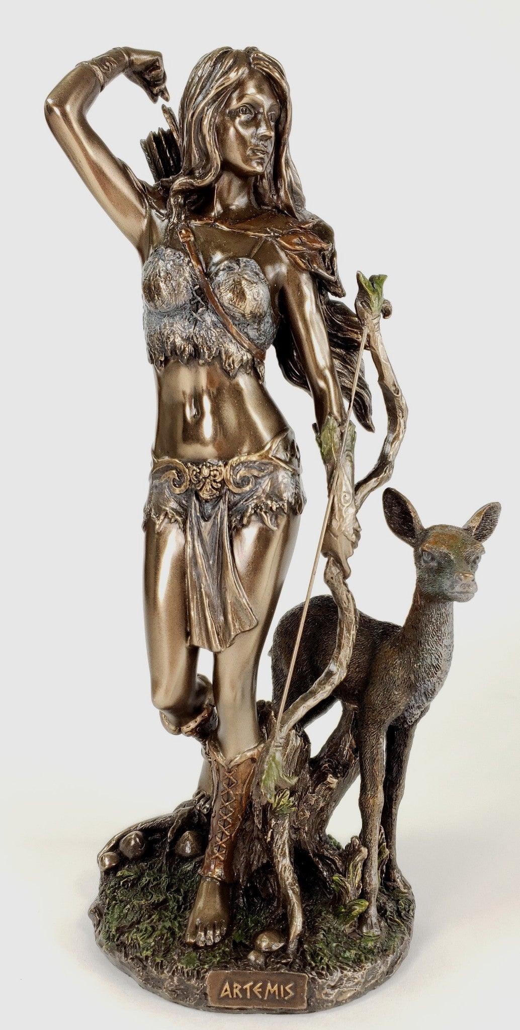 10" Artemis Greek Mythology Goddess of Hunt Moon Chastity Statue Bronze Finish