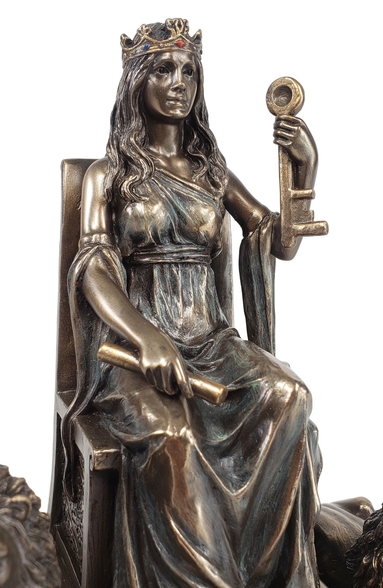 Cybele / Rhea Roman Greek Mythology Mother of Gods Statue W/ Lions Bronze Finish