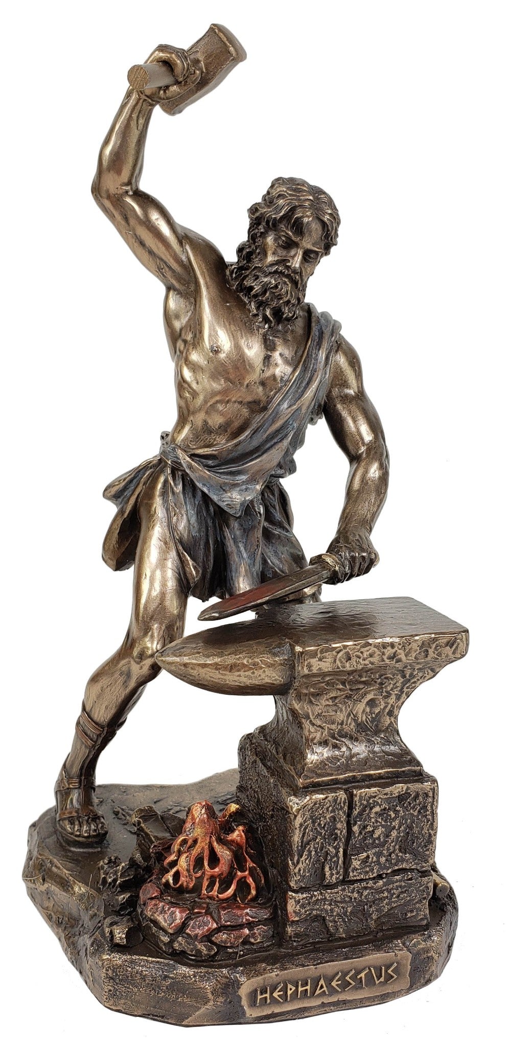 8 1/2" Hephaestus Greek Mythology God of Fire Statue Forging Sword Bronze Finish