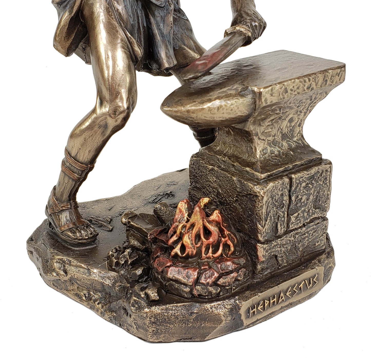 8 1/2" Hephaestus Greek Mythology God of Fire Statue Forging Sword Bronze Color