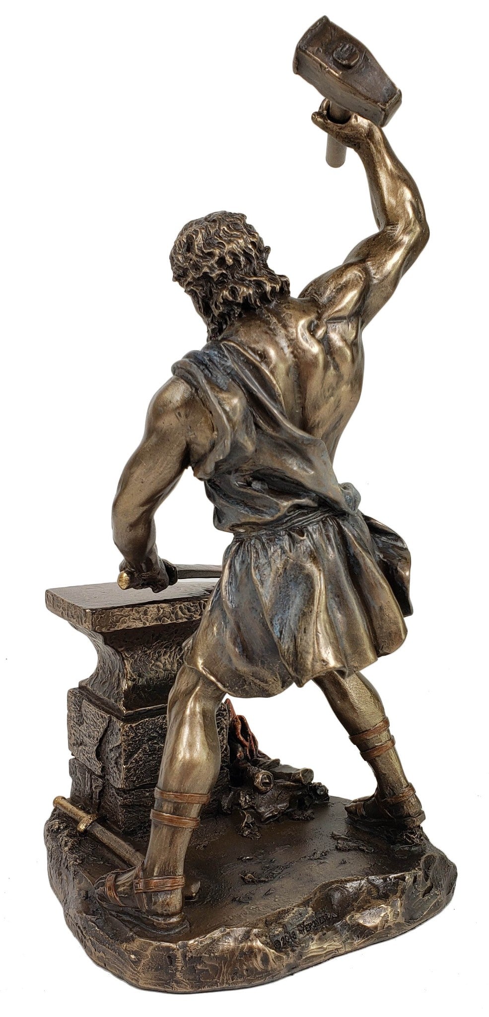 8 1/2" Hephaestus Greek Mythology God of Fire Statue Forging Sword Bronze Color
