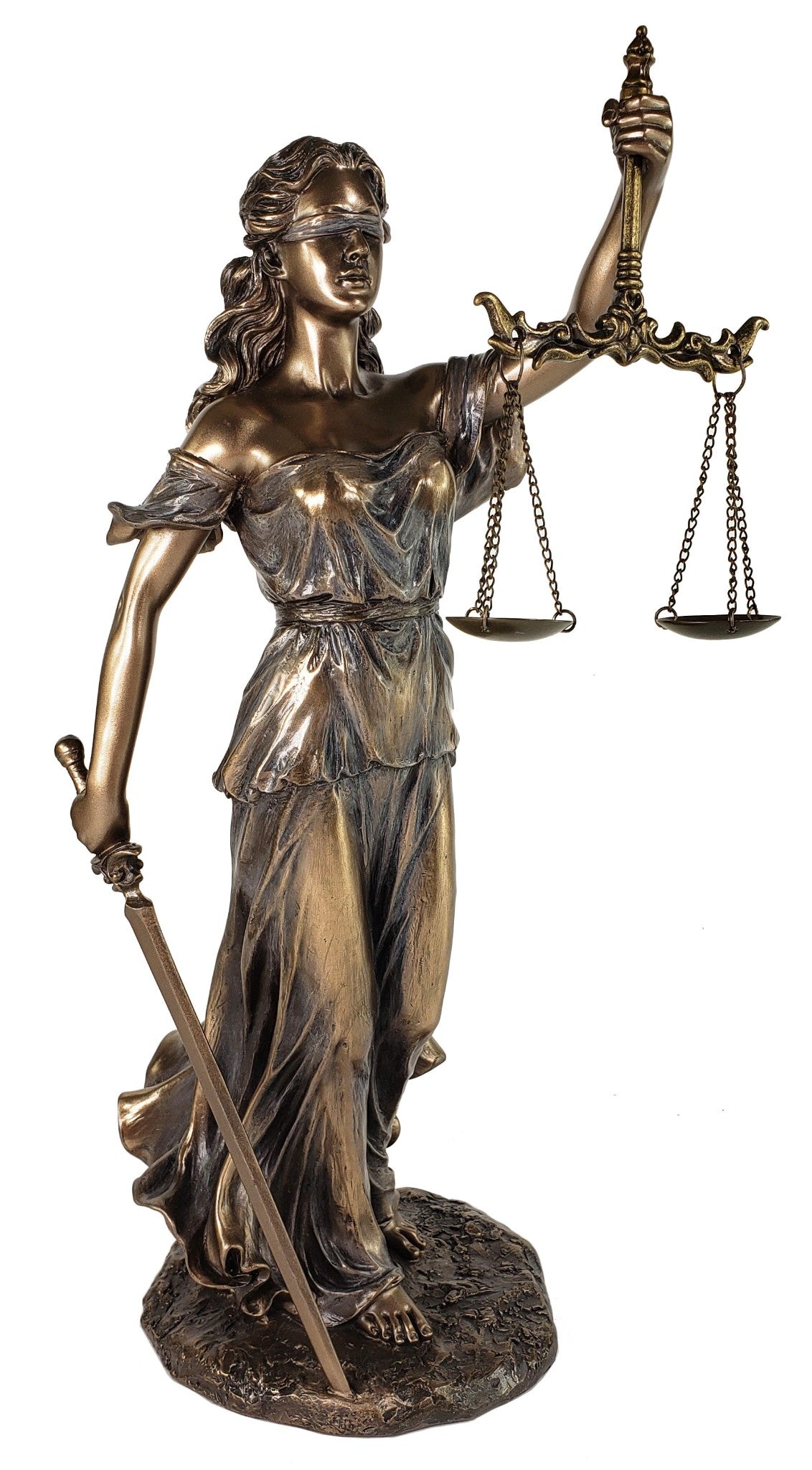 13 1/4" BLIND LADY JUSTICE Scales Lawyer Firm Statue Bronze Finish