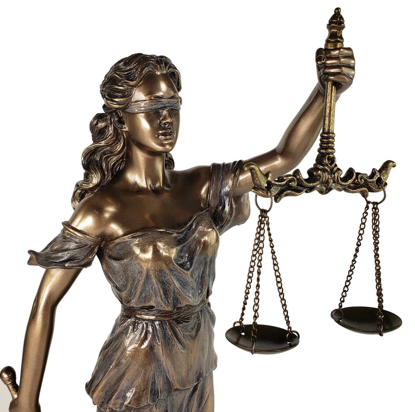13 1/4" BLIND LADY JUSTICE Scales Lawyer Firm Statue Bronze Finish