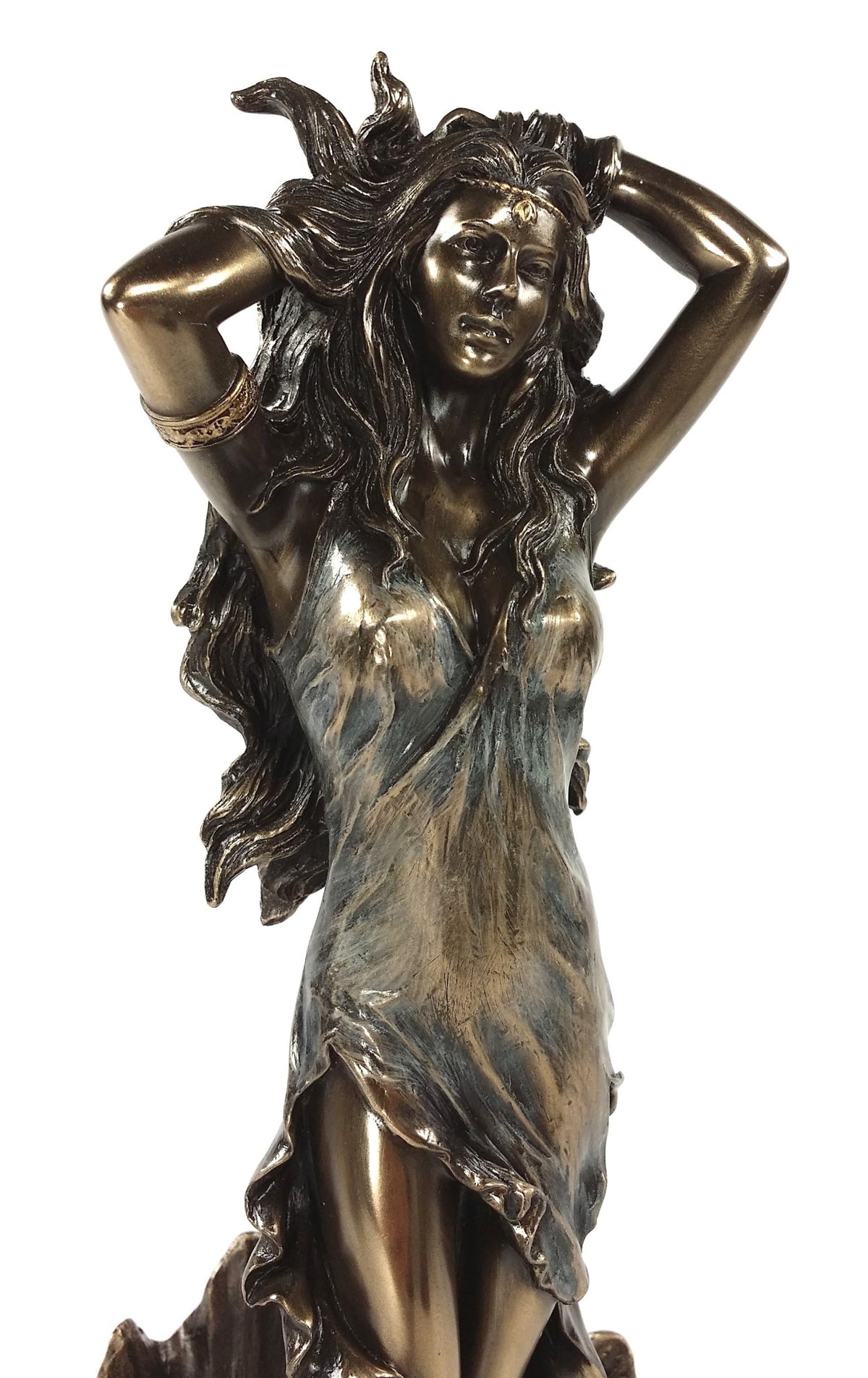 11" APHRODITE Greek Goddess of Love Rising from Sea Venus Statue Bronze Finish