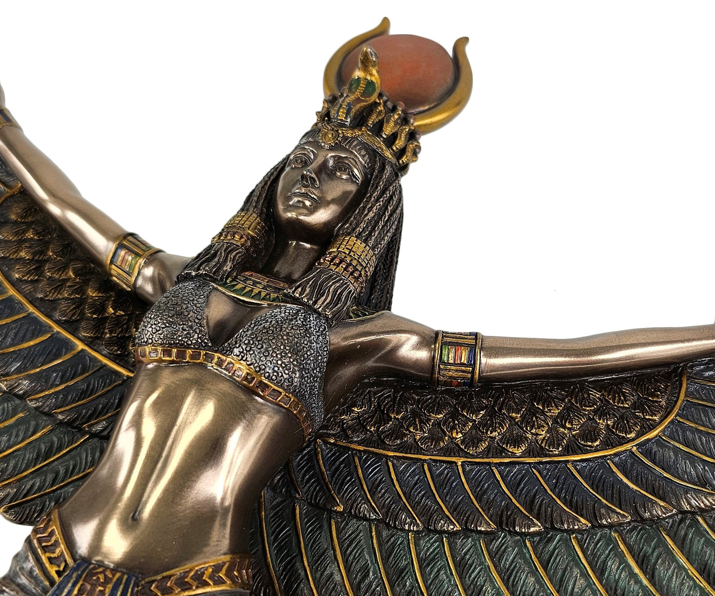 13 1/4" Inch Egyptian Goddess of Magic Isis Wall Plaque Statue Bronze Color