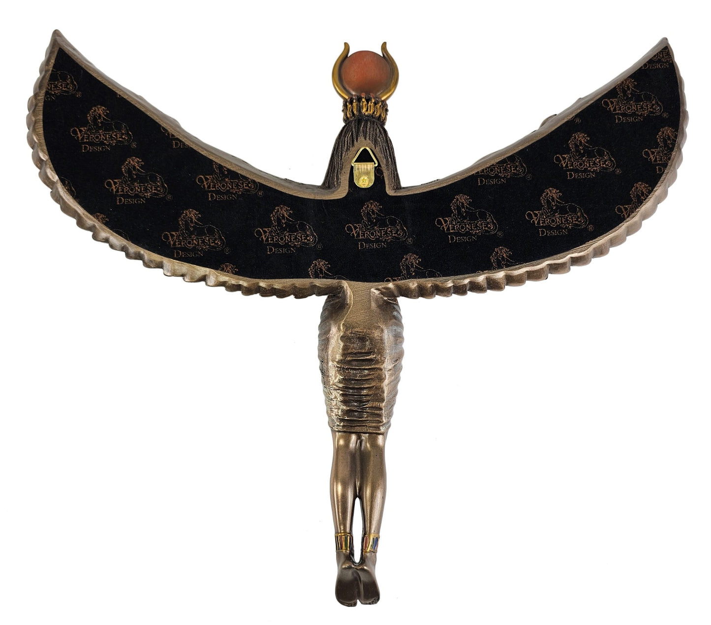 13 1/4" Inch Egyptian Goddess of Magic Isis Wall Plaque Statue Bronze Color