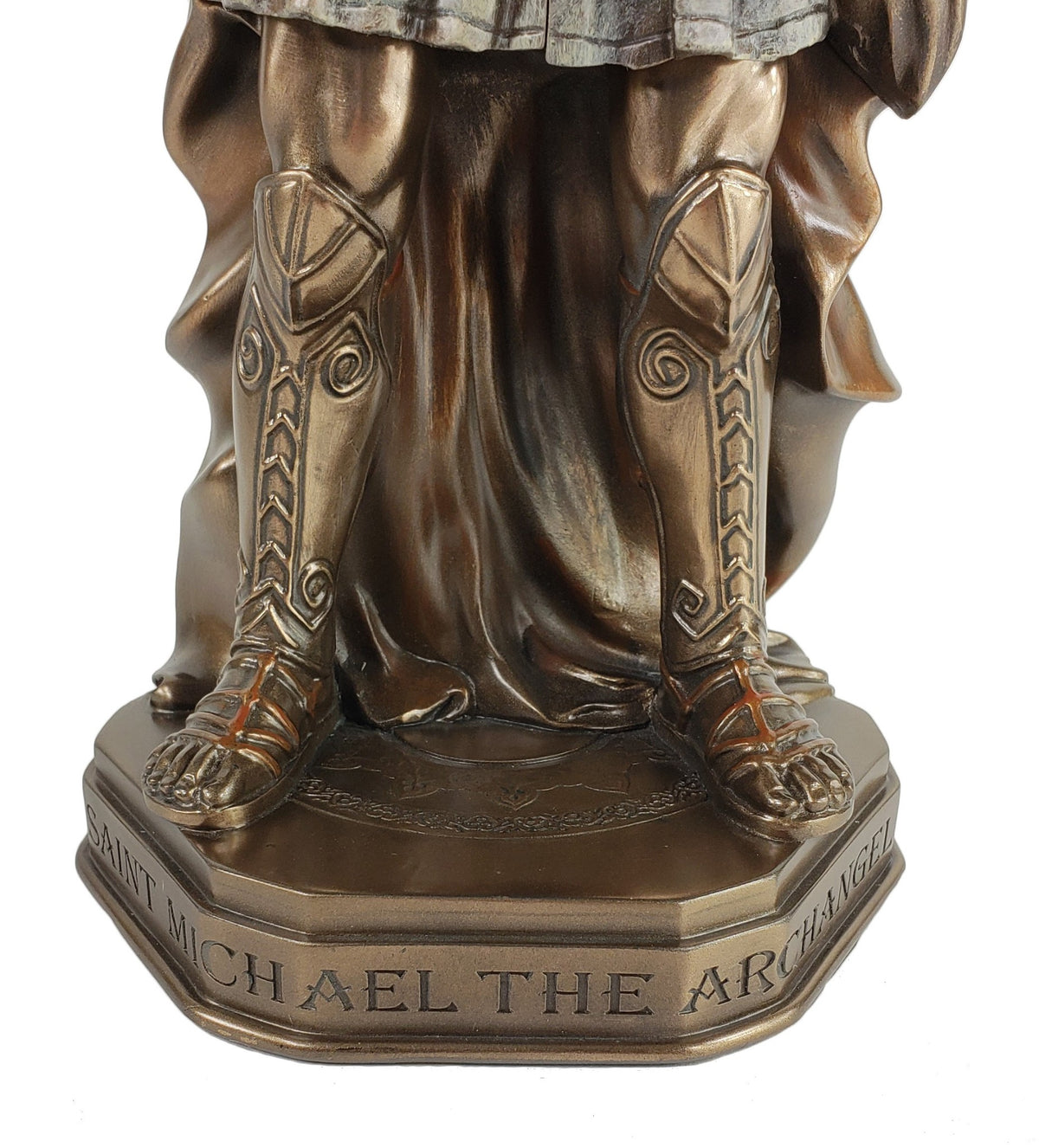 11" Saint Michael ARCHANGEL TRIPTYCH Statue W/ Sword Shield Bronze Finish Angel