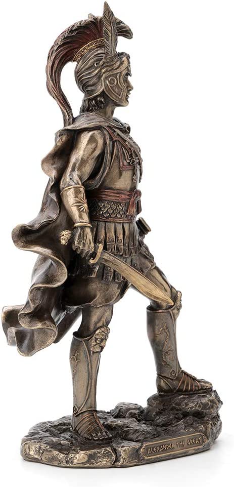 11.5" King Alexander The Great Standing W Sword Statue Bronze Finish Sculpture