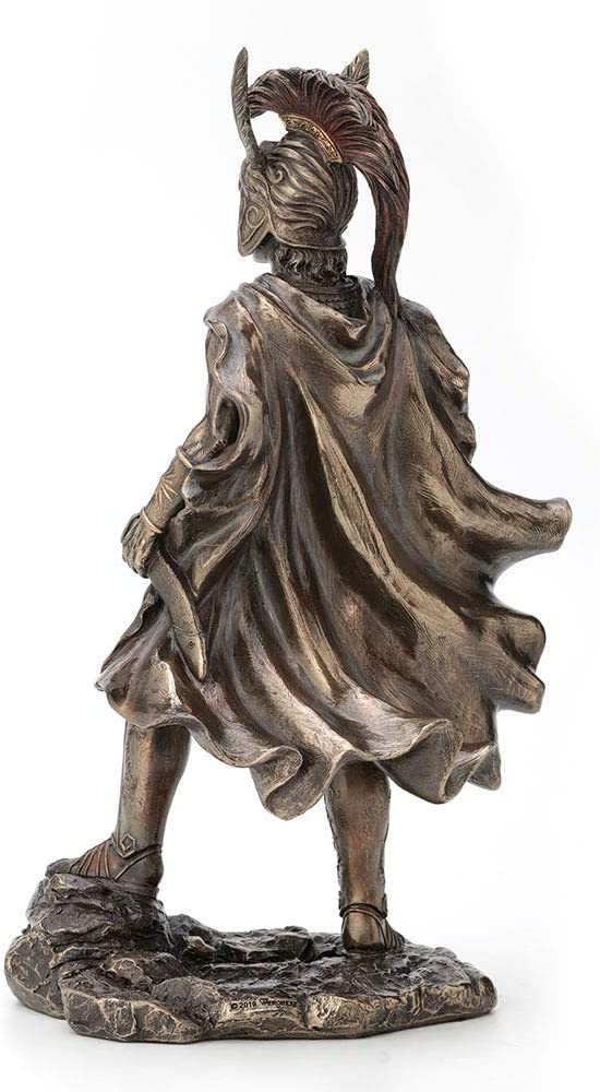 11.5" King Alexander The Great Standing W Sword Statue Bronze Finish Sculpture
