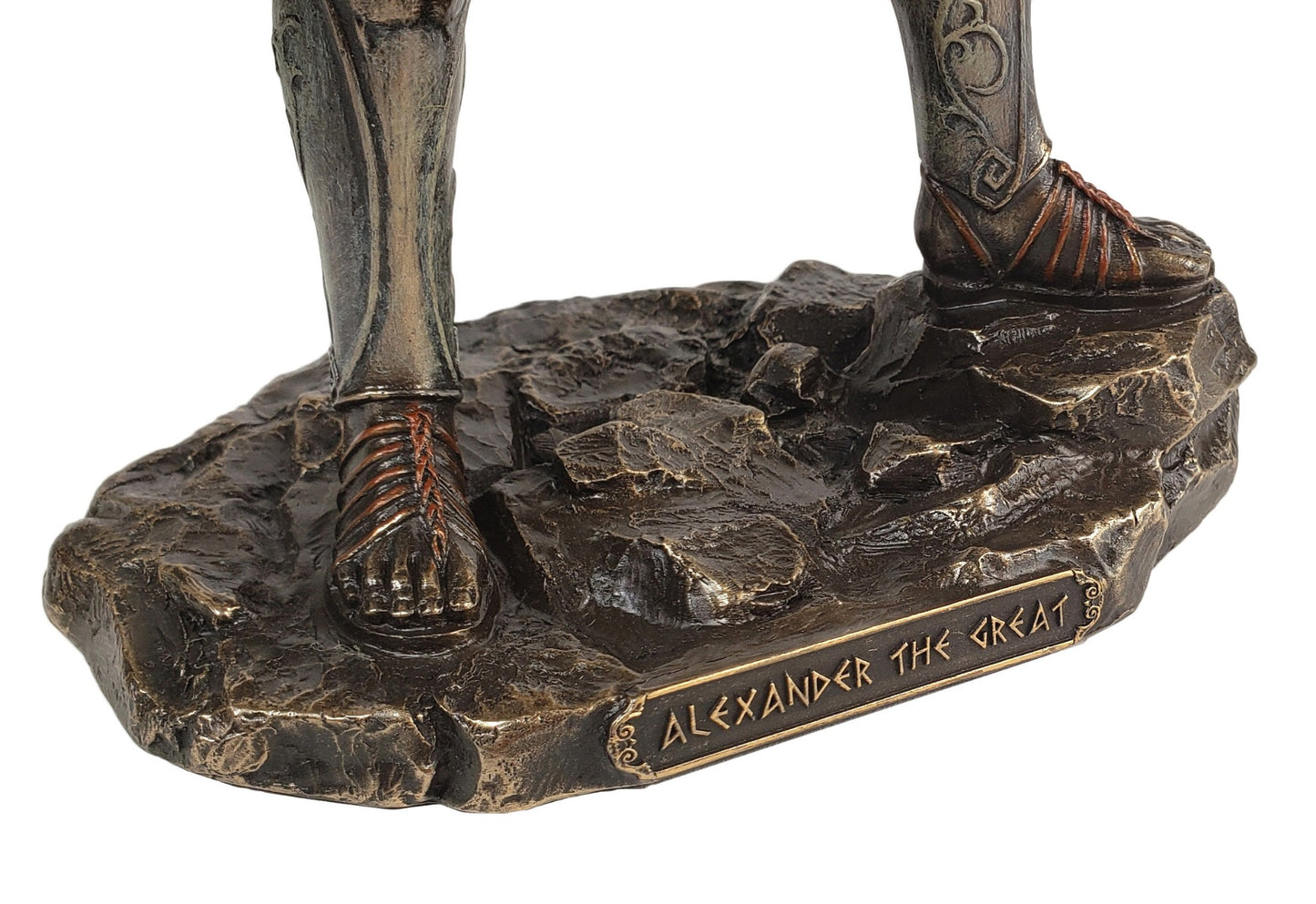 10" King Alexander The Great Standing W Sword Statue Bronze Finish