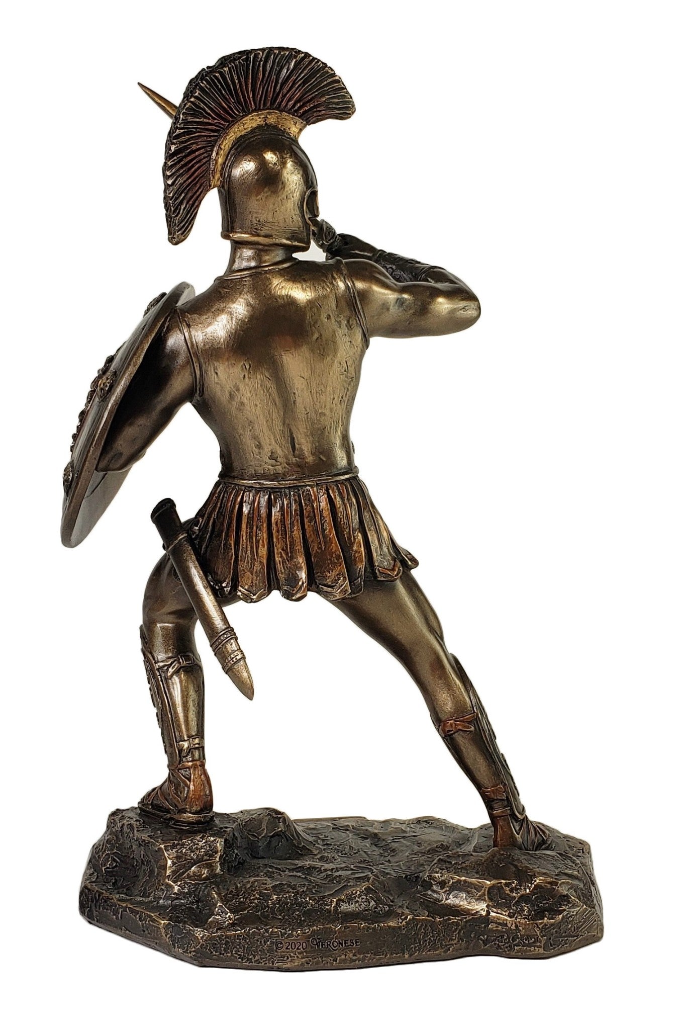 Achilles vs Hector W Swords Battle of Troy Greek Mythology Statue Bronze Color