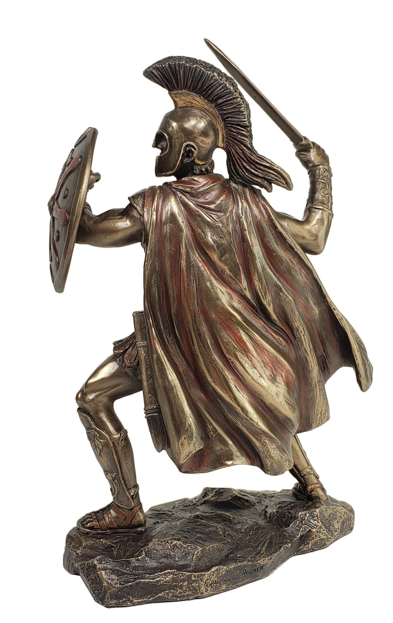 Achilles vs Hector W Swords Battle of Troy Greek Mythology Statue Bronze Color