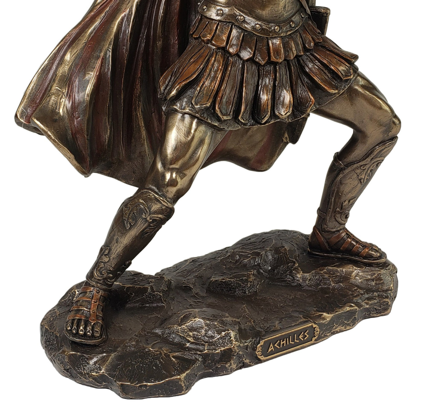 ACHILLES 9 1/2" W/ Sword & Shield GREEK MYTHOLOGY Sculpture Statue Bronze Color