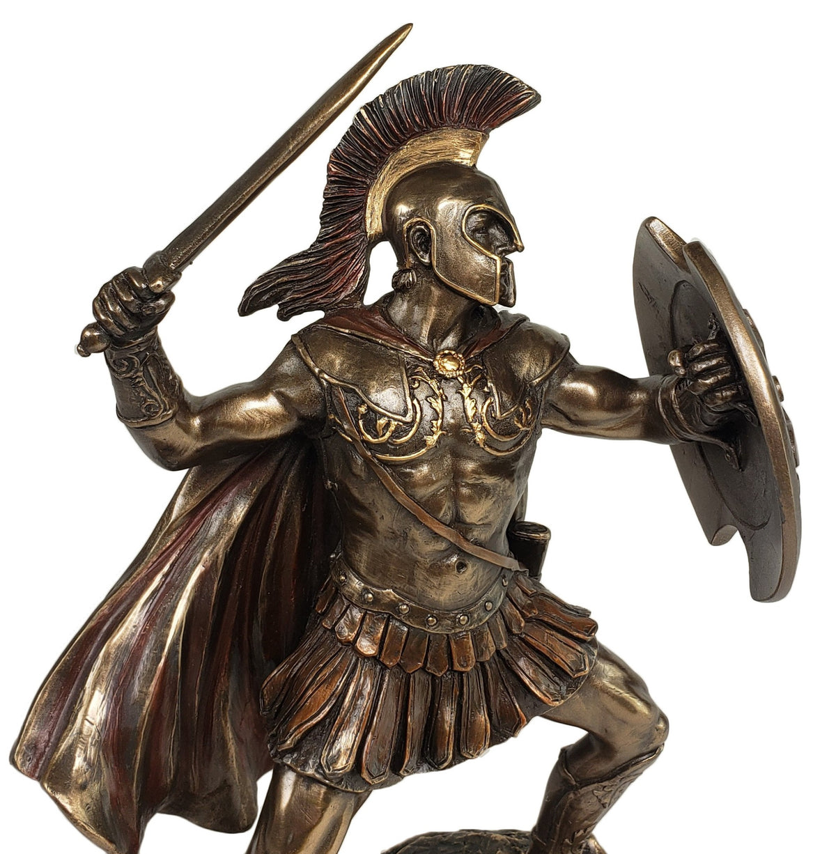 Achilles vs Hector W Swords Battle of Troy Greek Mythology Statue Bronze Finish