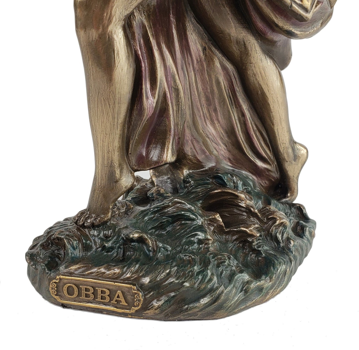 8 1/2" ORISHA Obba W Sword Santeria Yoruba River God African Statue Bronze Color