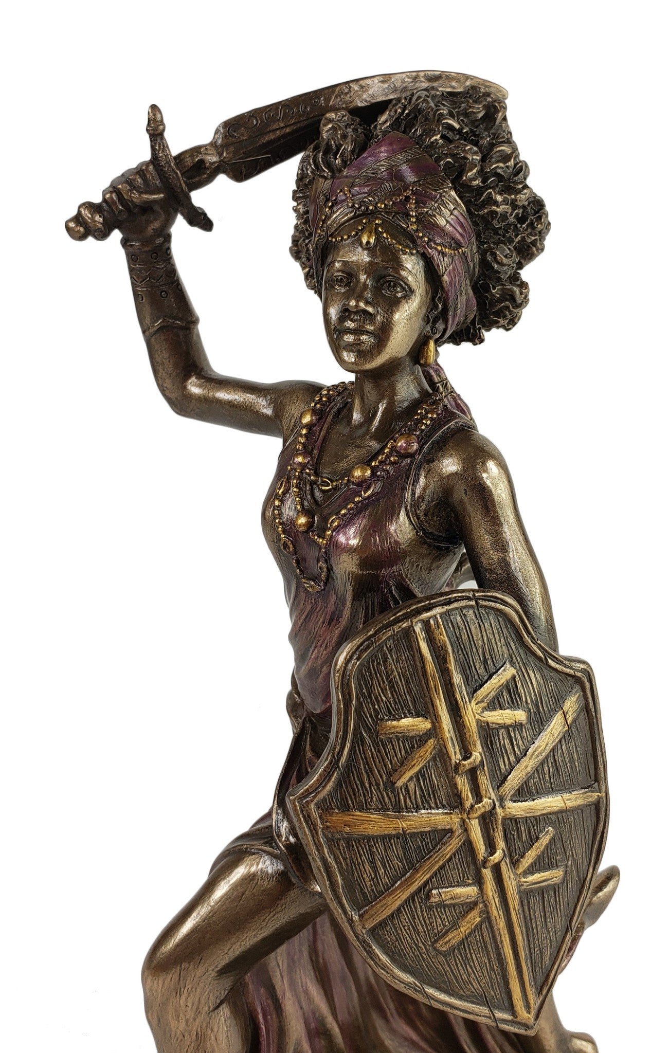 8 1/2" ORISHA Obba W Sword Santeria Yoruba River God African Statue Bronze Color
