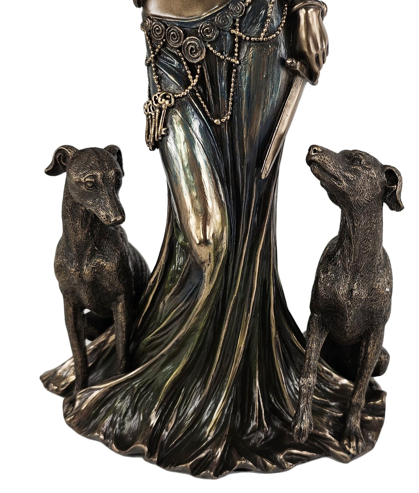 12" Hecate W Hounds Greek Mythology Goddess of Magic Statue Bronze Color