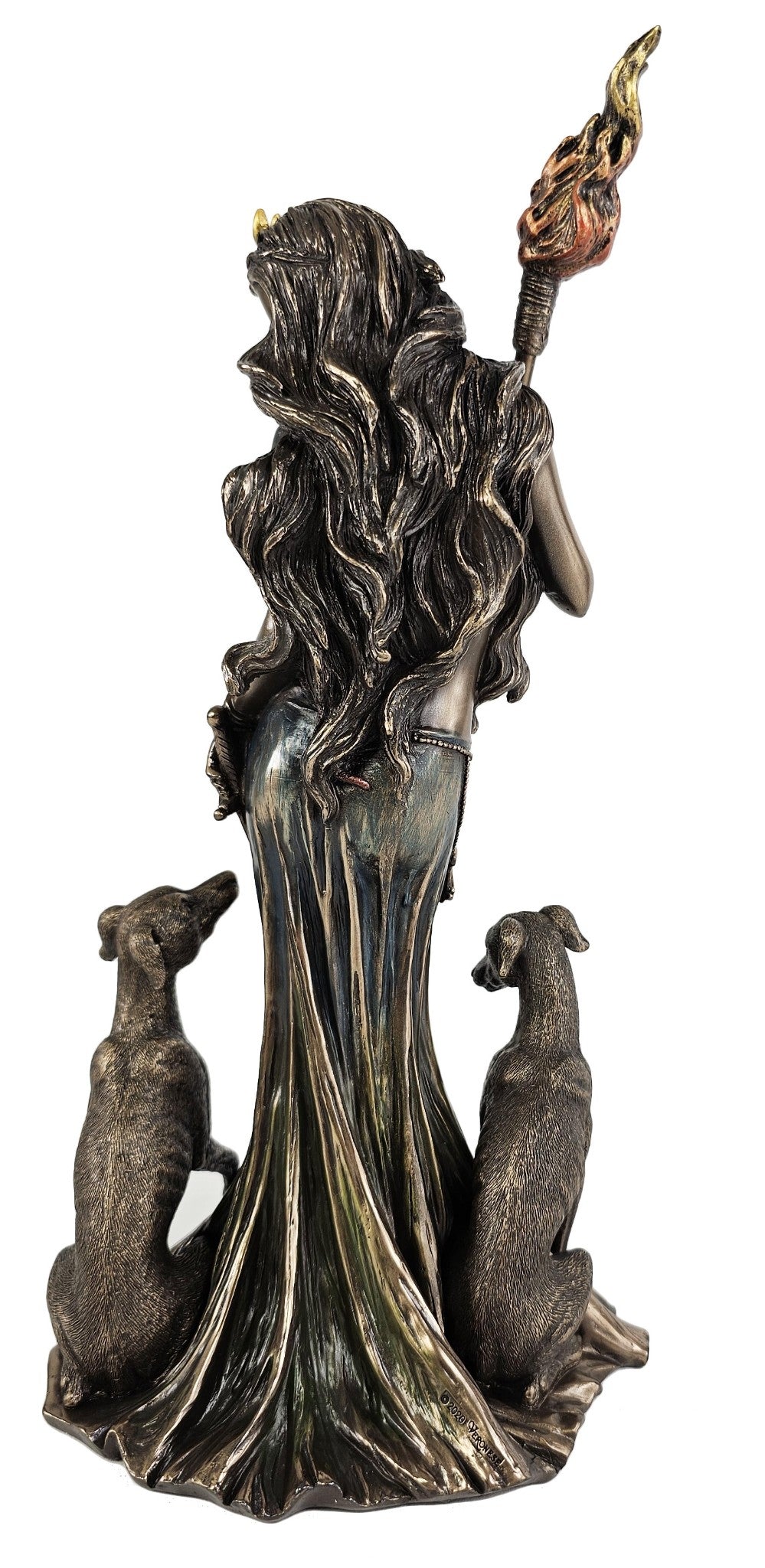 12" Hecate W Hounds Greek Mythology Goddess of Magic Statue Bronze Color