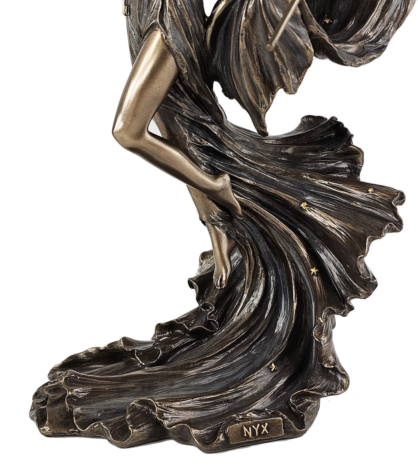 10 3/4" Greek Mythology Primordial Goddess of Night Statue Bronze Color