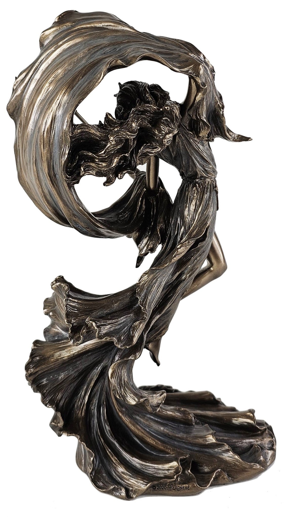 10 3/4" Greek Mythology Primordial Goddess of Night Statue Bronze Color