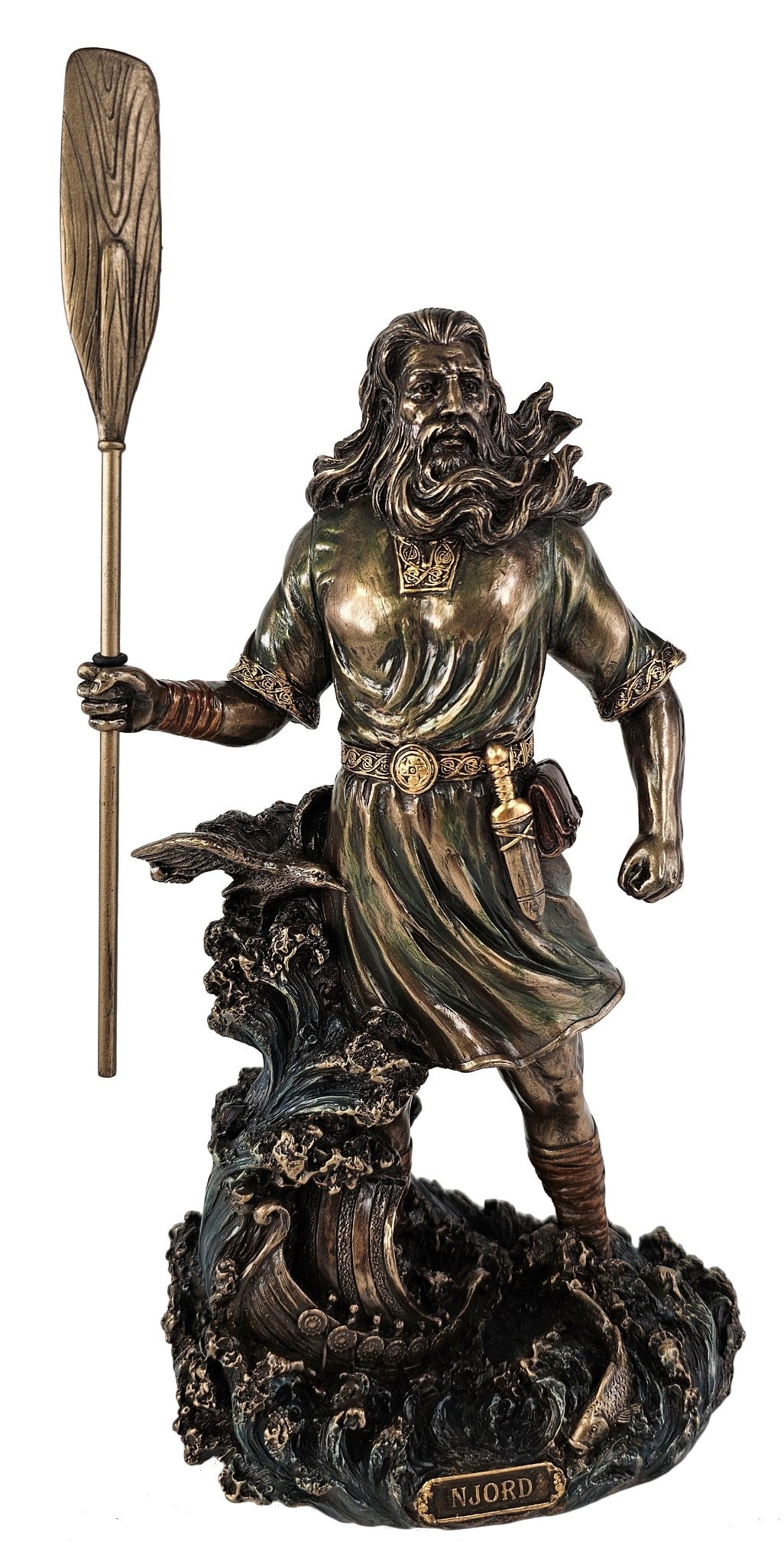 10" Njord Viking Norse Mythology God of Wind and Sea Bronze Color Statue