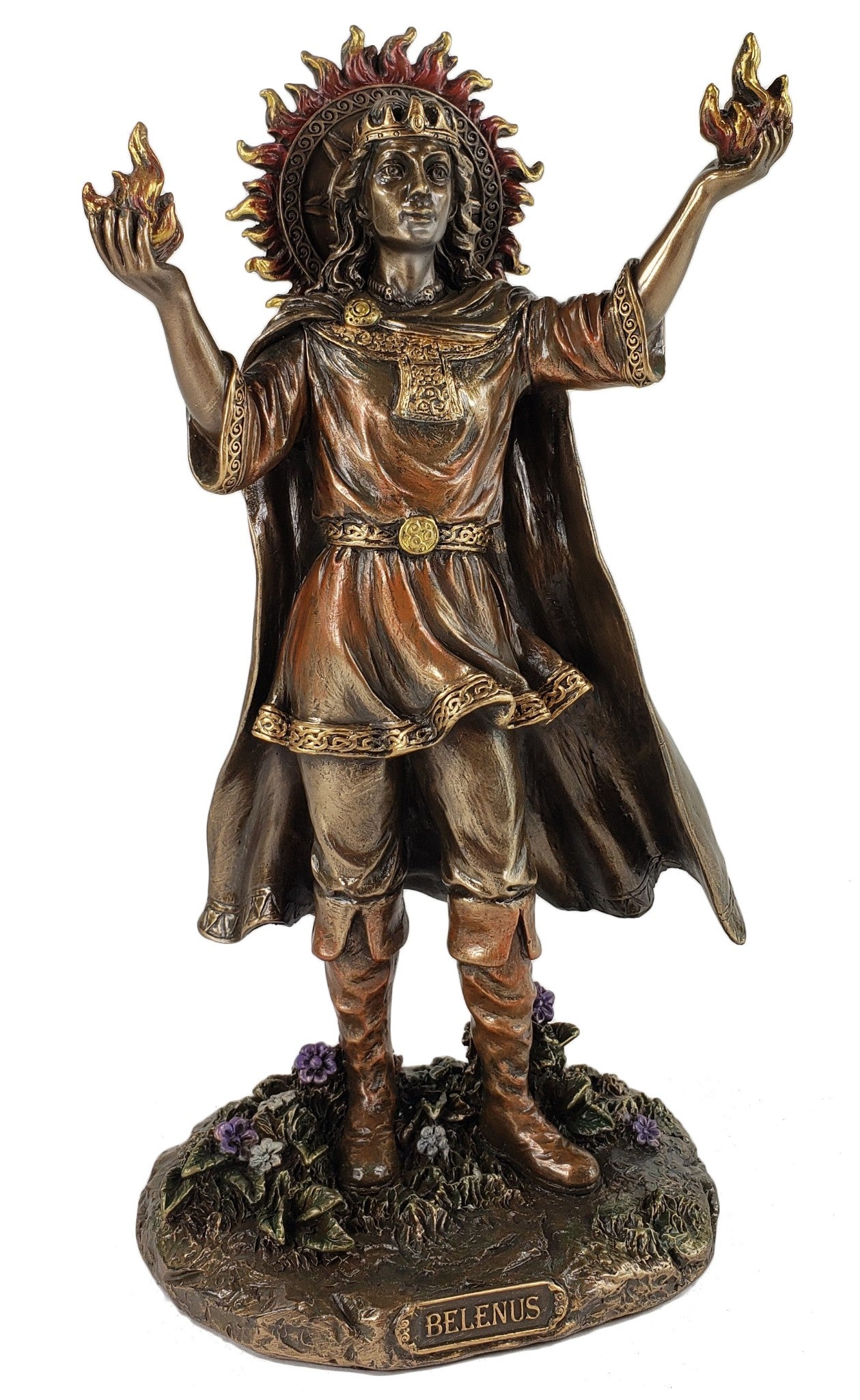 9 1/4 Inch BELENUS Viking Celtic Pagan Sun God Statue Bronze Color