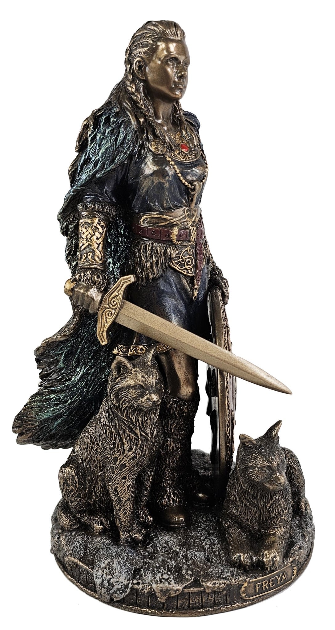 8.5" Freya Viking Norse Mythology Goddess of Love and War Bronze Finish Statue