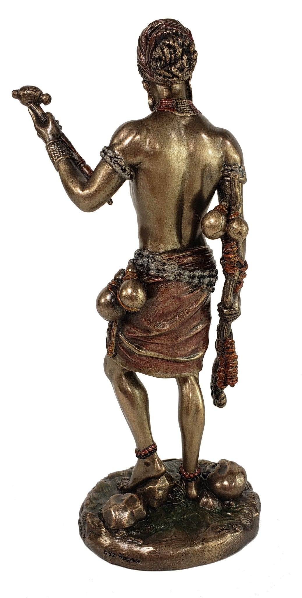 8 1/2" ORISHA Eshu Santeria Yoruba Trickster God African Statue Bronze Color