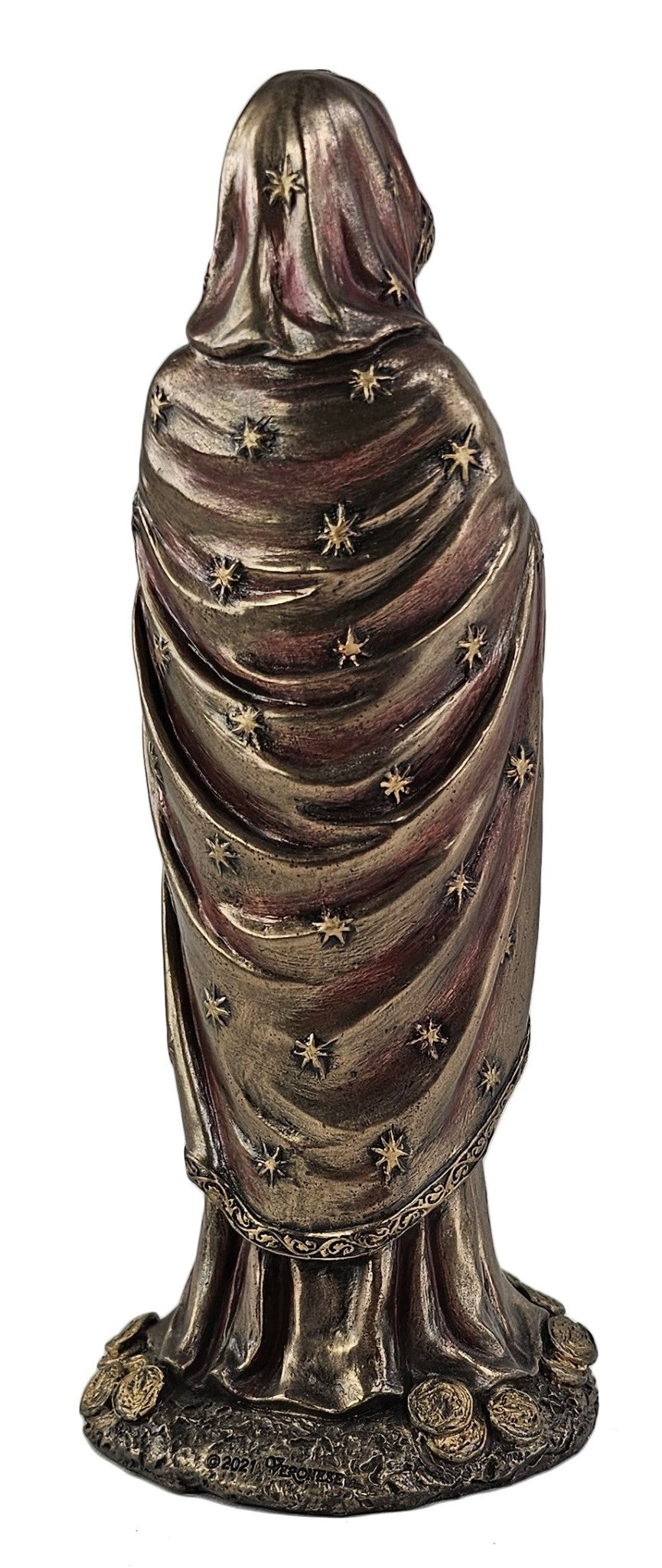 7 5" Santa Santísima Muerte Rosario Prayer Statue Bronze Color Statue
