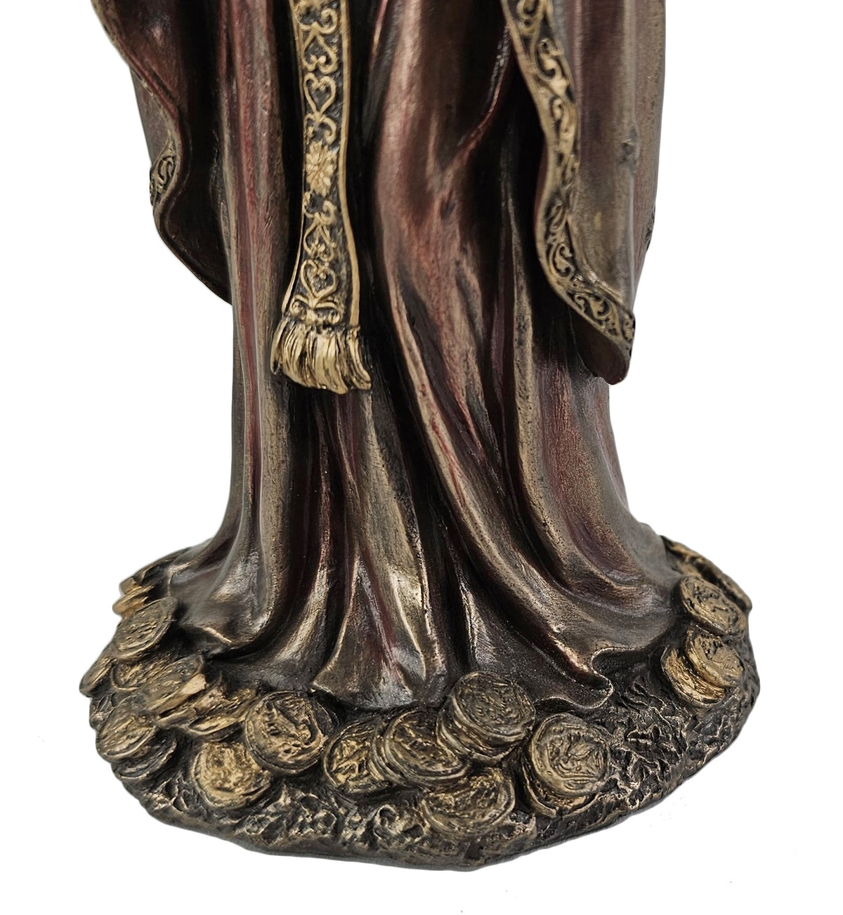 7 5" Santa Santísima Muerte Rosario Prayer Statue Bronze Color Statue