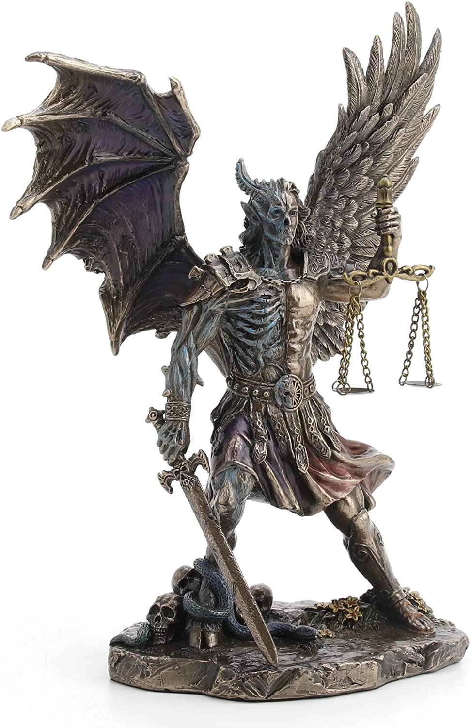 10" Judgement of The Nephilim With Justice Scale Bronze Color Statue