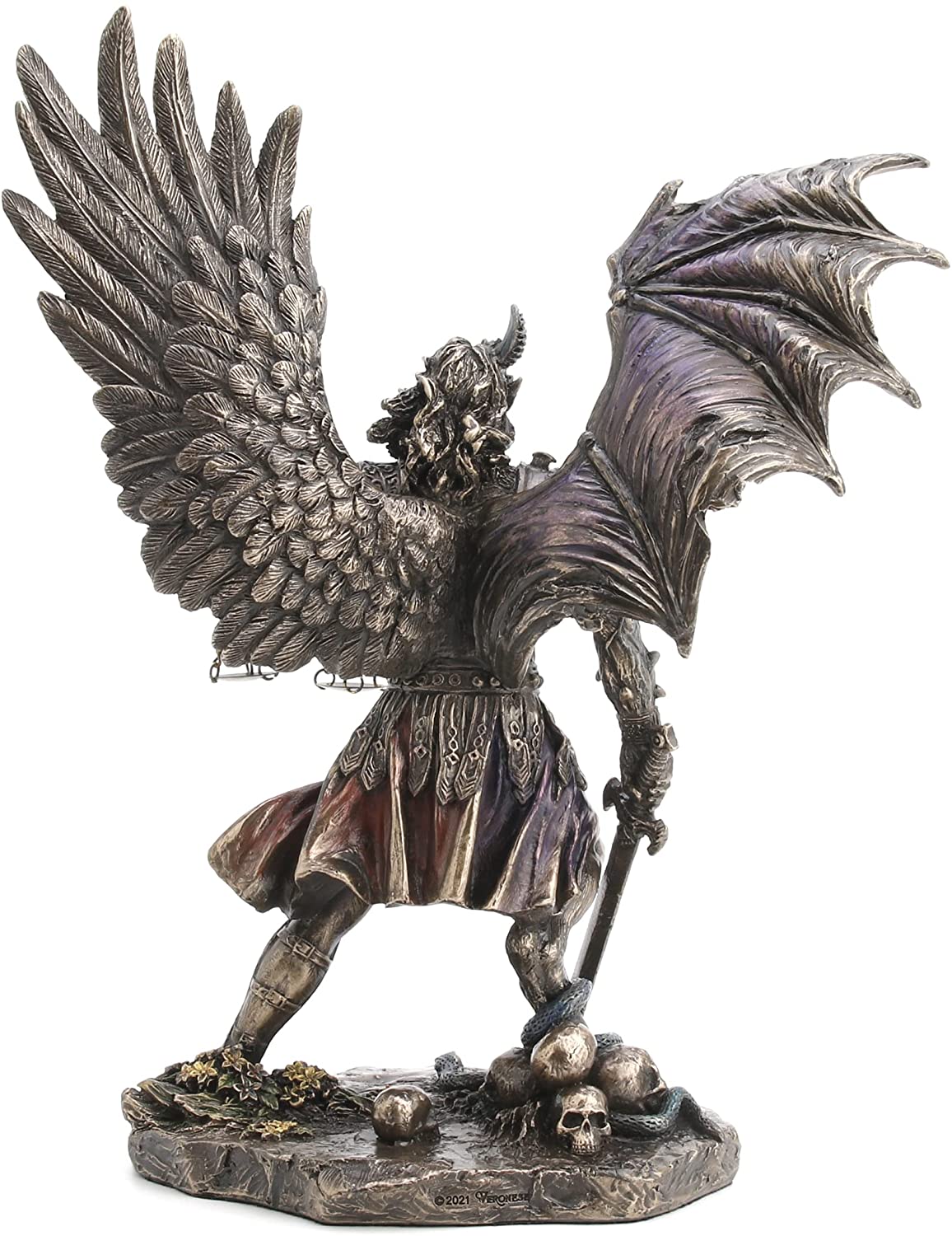 10" Judgement of The Nephilim With Justice Scale Bronze Color Statue