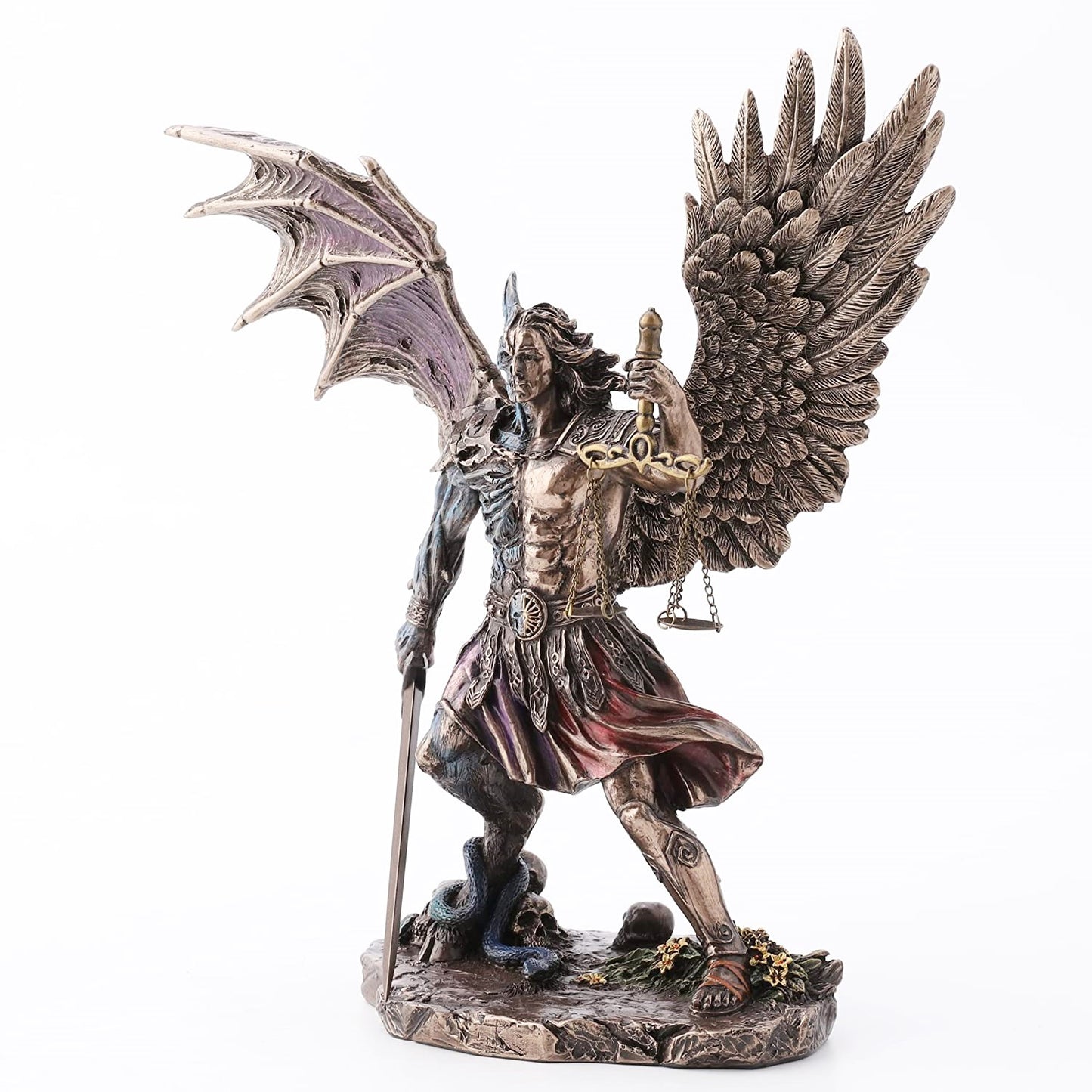 10" Judgement of The Nephilim With Justice Scale Bronze Color Statue